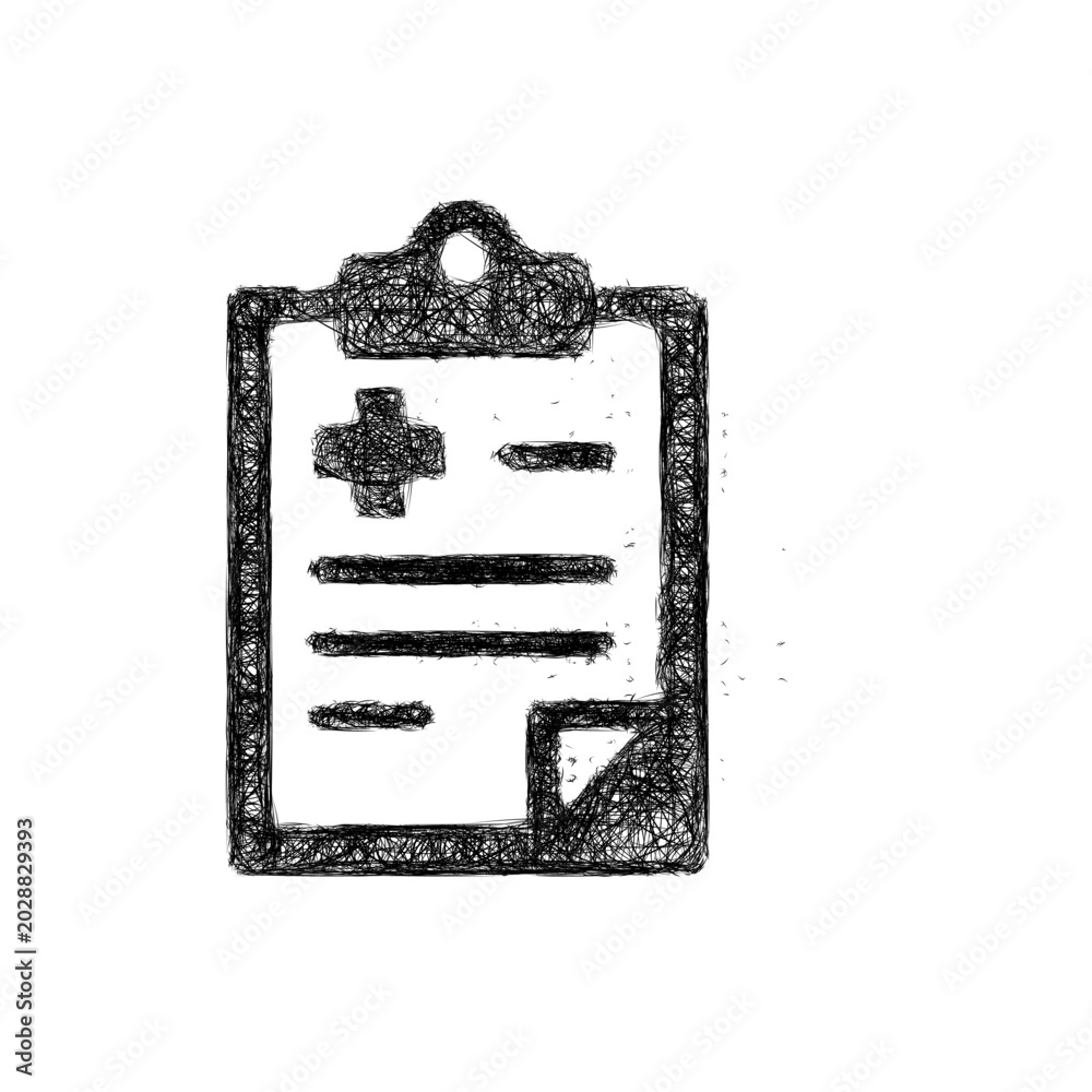 Fototapeta premium Monochrome sketch clinical report icon design