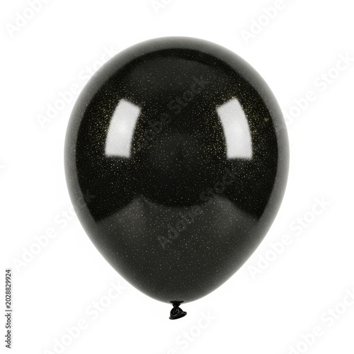 Black Balloon with Gold Confetti isolated on transparent background