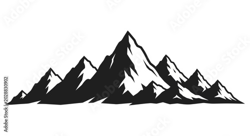 Tableau sur toile Majestic mountain range silhouette, a powerful and dramatic landscape representi