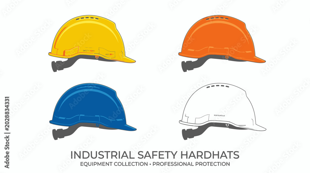 Fototapeta premium Industrial safety hard hats collection.