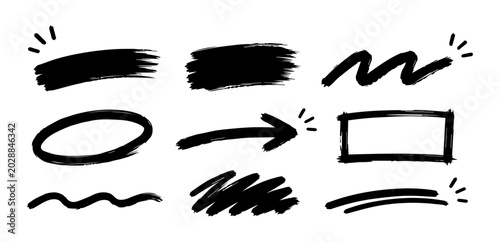 Brush Stroke Doodles Set
Vector doodle funny set on white background