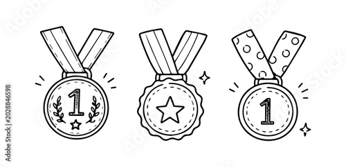 Medal Doodles Set
Vector doodle funny set on white background