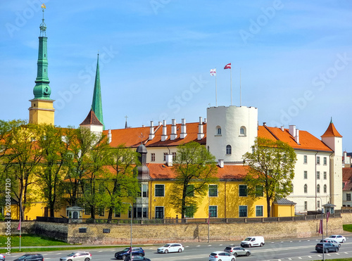 Photos Riga Castle Presidential Residence and Old Town Skyline with Latvian Flag and Church Spires — Capital City Architecture, Heritage Tourism, 11