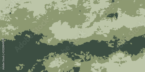 Seamless military camouflage pattern with a vintage grunge texture, blending green and brown tones in an army style textile design perfect for an art illustration backdrop