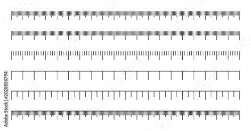 Quadro su tela Vector ruler measurement patterns displayed as evenly spaced calibration lines f