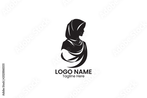 Hijab girl logo Islamic