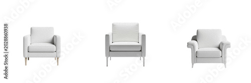 Foto Modern White Armchair Set PNG