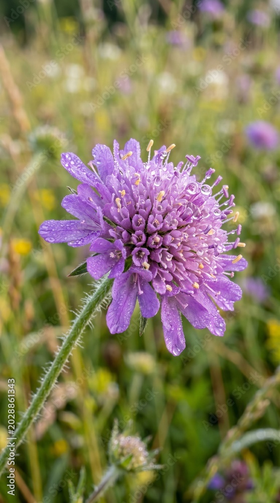 Fototapeta premium purple thistle flower in spring