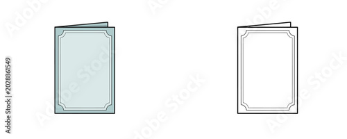 Bild auf Leinwand Cartoon illustrations of funeral condolence card in flat colored and black line