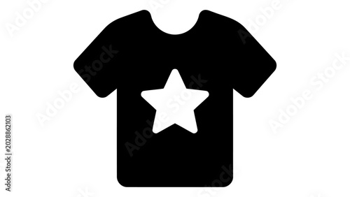 Merchandise shirt icon, vector illustration of branded products, promotional clothing and event merchandise sales symbol