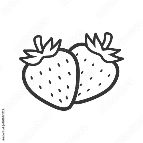 Adorable Strawberries Contour Clipart for Kids Fruit Activity Sheet