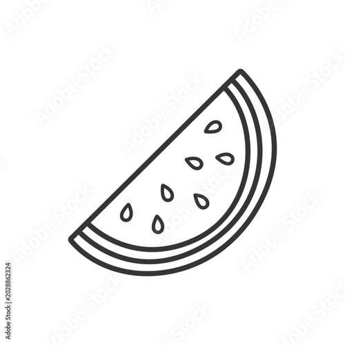 Summer Watermelon Slice Line Art Graphic for Coloring Activity