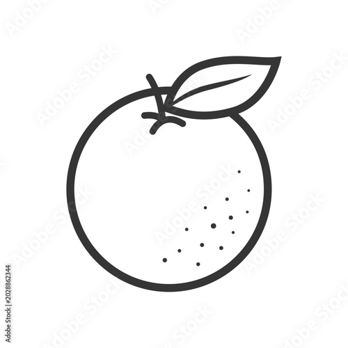 Simple Orange Fruit Outline Drawing for Childhood Learning Sheets