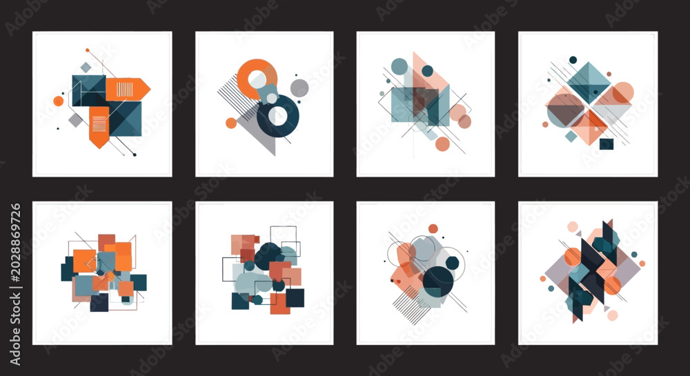 Fototapeta premium Abstract Geometric Shapes Art Set