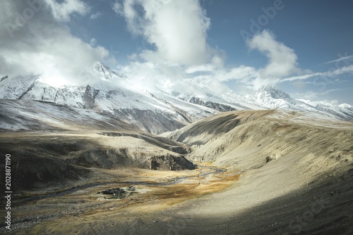 Landscape in the Wakhan Corridor, a few kilometres west of Bozai Gumbaz, Afghanistan