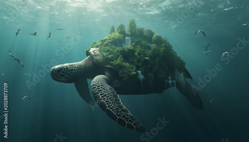 Giant Turtle Island Creature