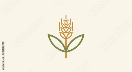 Elegant Stylized Wheat Stalk Grain Icon. Organic Agriculture, Natural Food, Harvest Symbol Line Art Illustration.