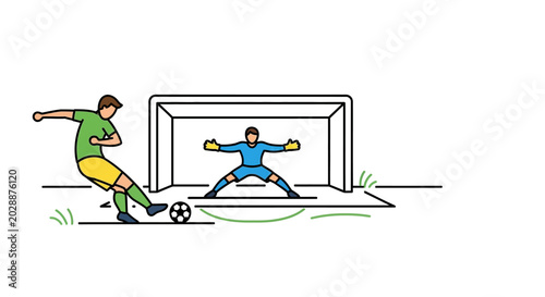 Canvastavla Soccer player taking a penalty kick against goalkeeper