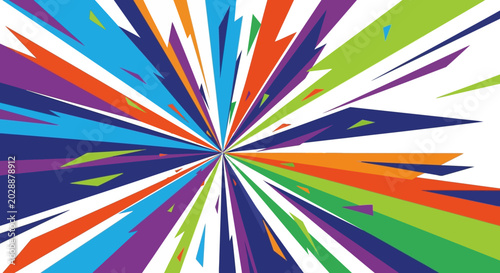 Vibrant Rainbow Burst Explosion Background