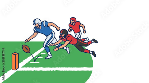 Photos American Football Players Scoring Touchdown Illustration
