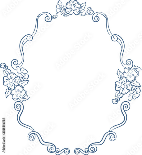 Obraz na plátně Frame Baroque Floral Wreath Versatiles Vitage