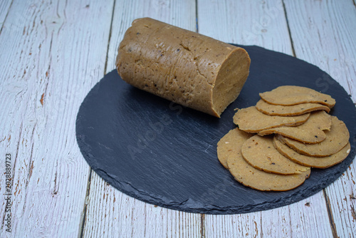 Seitan ham- meat alternative, plant based protein
