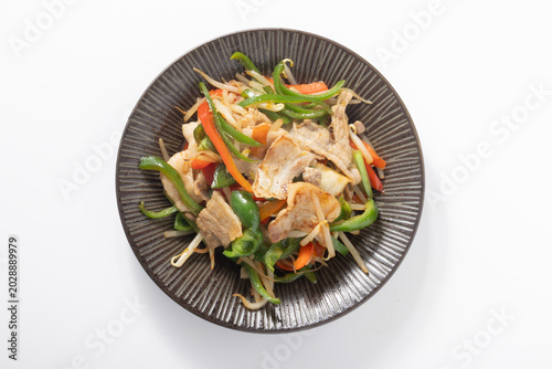 肉野菜炒め（豚バラ　ピーマン　パプリカ　もやし）