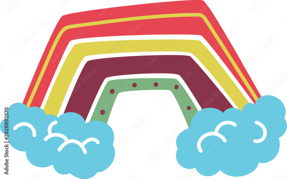 Obraz premium Rainbow Arch With Clouds Cartoon
