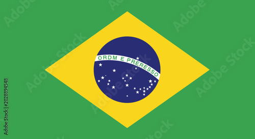Fotografía Brazil Flag - National Symbol, Patriotic Colors