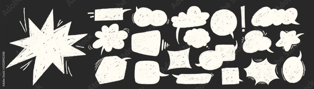 Obraz premium Speech Bubble Set Doodle Style