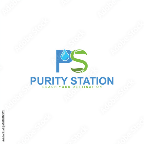 Modern PS Play Station Logo Design with Blue and Green Lettermark Branding on White Background