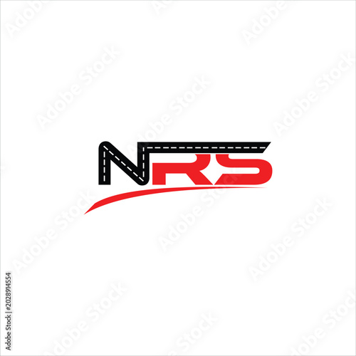 Modern NRS Letter Logo Design in Black and Red Minimalist Vector Icon