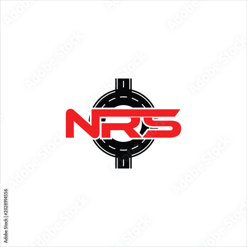 Modern NRS Logo Design with Target Emblem on White Background