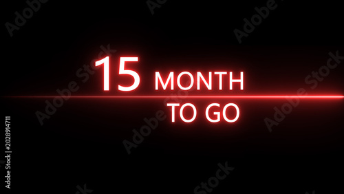 illustration Neon 15 days to go . Neon counting number illustration 15 days to go. on a black background. and creating a stunning 4k illustration.