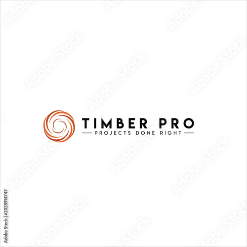 Minimalist Timber Pro Logo Design on White Background - Modern Construction and Woodworking Brand Identity