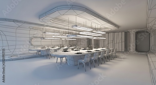 Modern office conference room interior design.