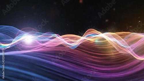 Abstract flowing light waves create a dynamic energy background