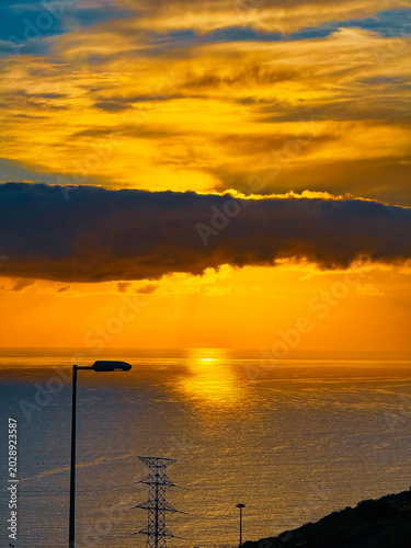 sunset over the sea