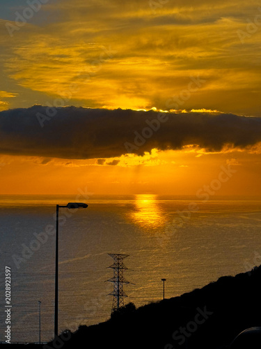 sunset over the sea