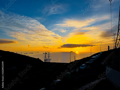 sunset over the river