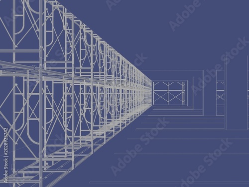 3D illustration of building and construction