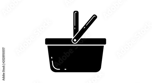 Fotografía Basket icon represents the concept of retail shopping, grocery collection, or an organized storage solution for various household goods