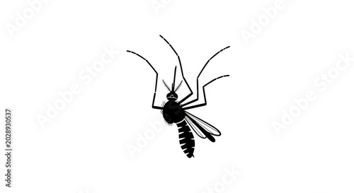 Tableau sur toile Mosquito silhouette rendered as a detailed black icon highlights the necessity for effective pest control measures and protection against insects in various outdoor residential or garden environments