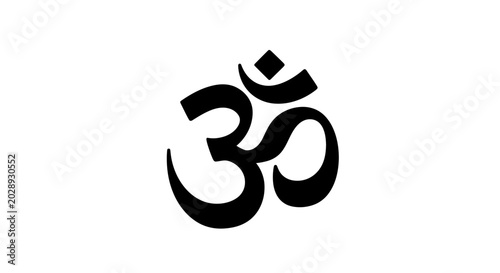 Billede på lærred Om symbol represents a sacred sound and spiritual icon in Indian religions, serving as a meditative focal point for practitioners seeking inner peace, mindfulness, and deep spiritual connection