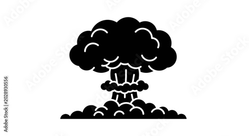 Bild auf Leinwand Mushroom cloud resulting from a massive explosion stands as a stark and sobering symbol of nuclear power and destruction often used in geopolitical or cautionary visual communications