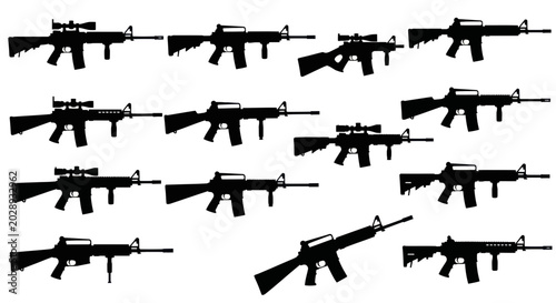 Fotografie Assault Rifle Silhouettes Collection