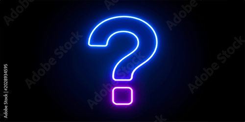 Blue question mark icon 3D illustration on black background help FAQ information concept