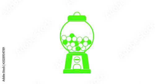 Bilde på lerret Green Gumball Machine Icon with Candy Balls Isolated on White Background