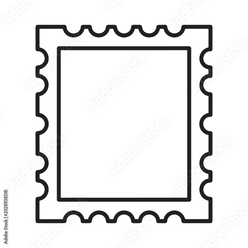 Foto Blank postage stamp outline on white background