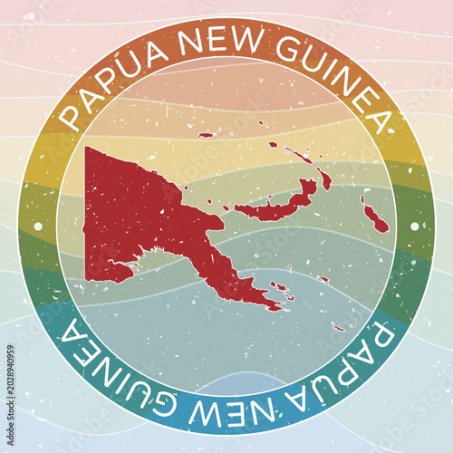 Photography Vintage Papua New Guinea Round Logo